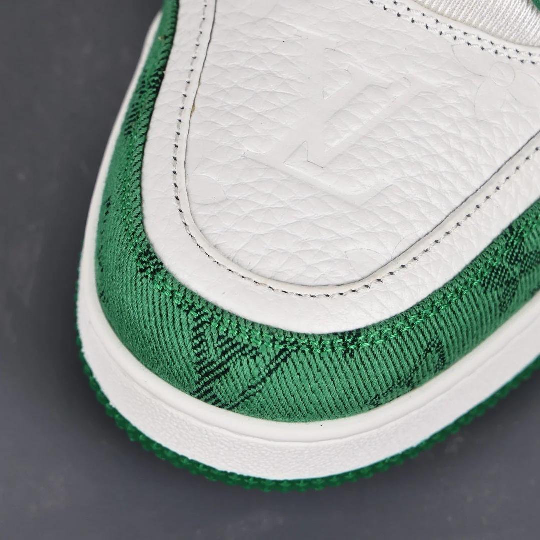 LV Trainers Monogram Denim Green - Image 4