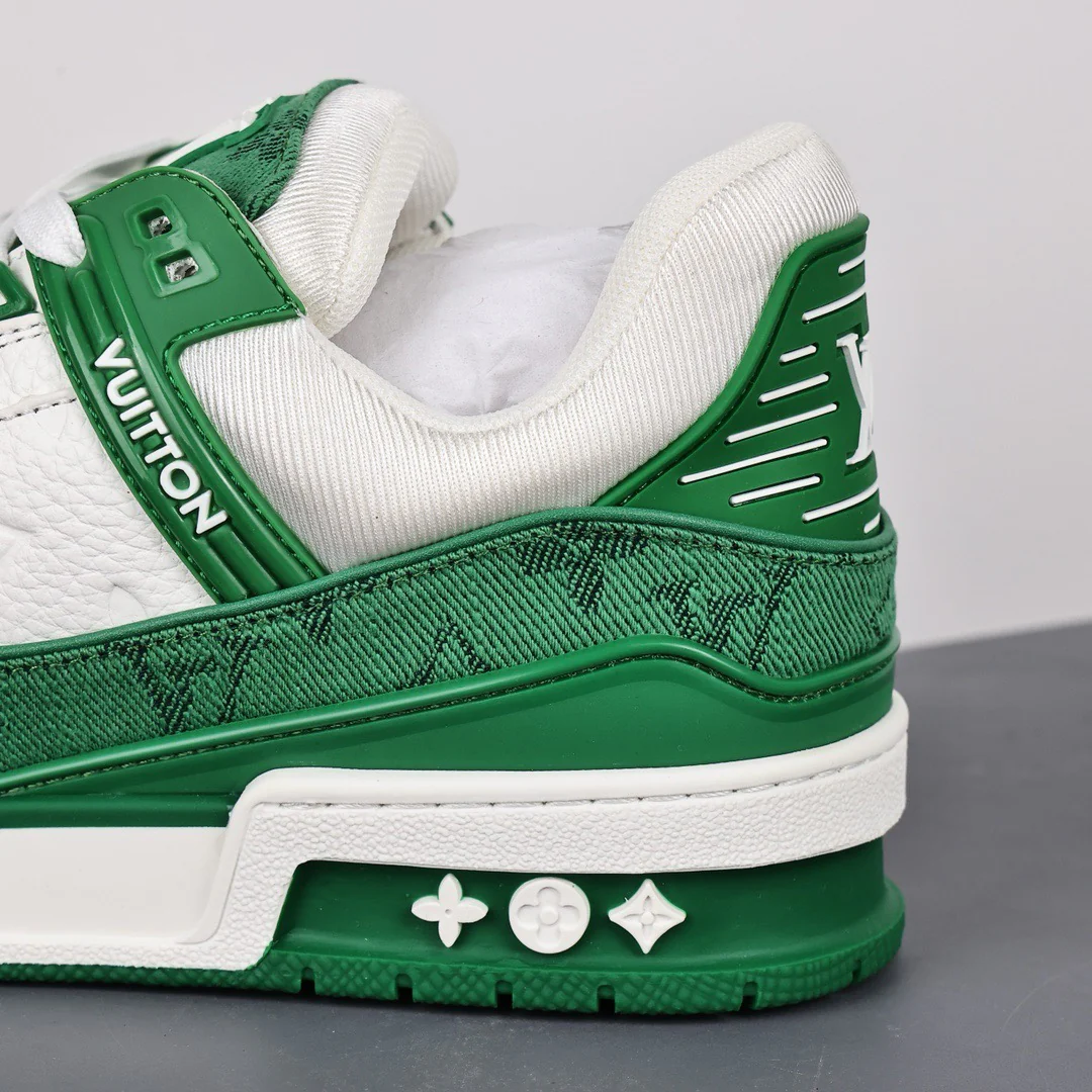 LV Trainers Monogram Denim Green - Image 5