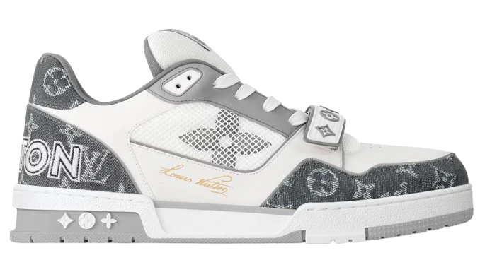 LV Trainers Velcro Denim Grey
