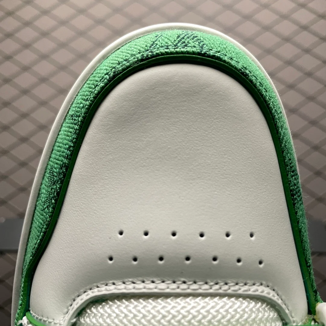 LV Trainers Velcro Strap Monogram Denim Green - Image 8