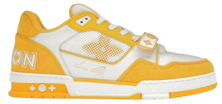 LV Trainers Velcro Strap Monogram Denim Yellow