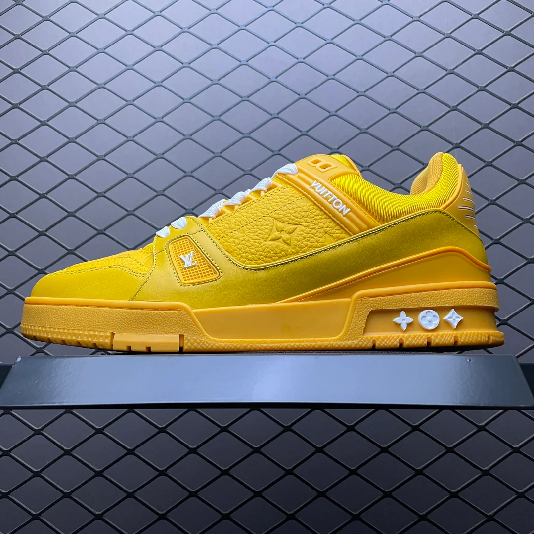 LV Trainers Yellow Embossed Monogram - Image 2