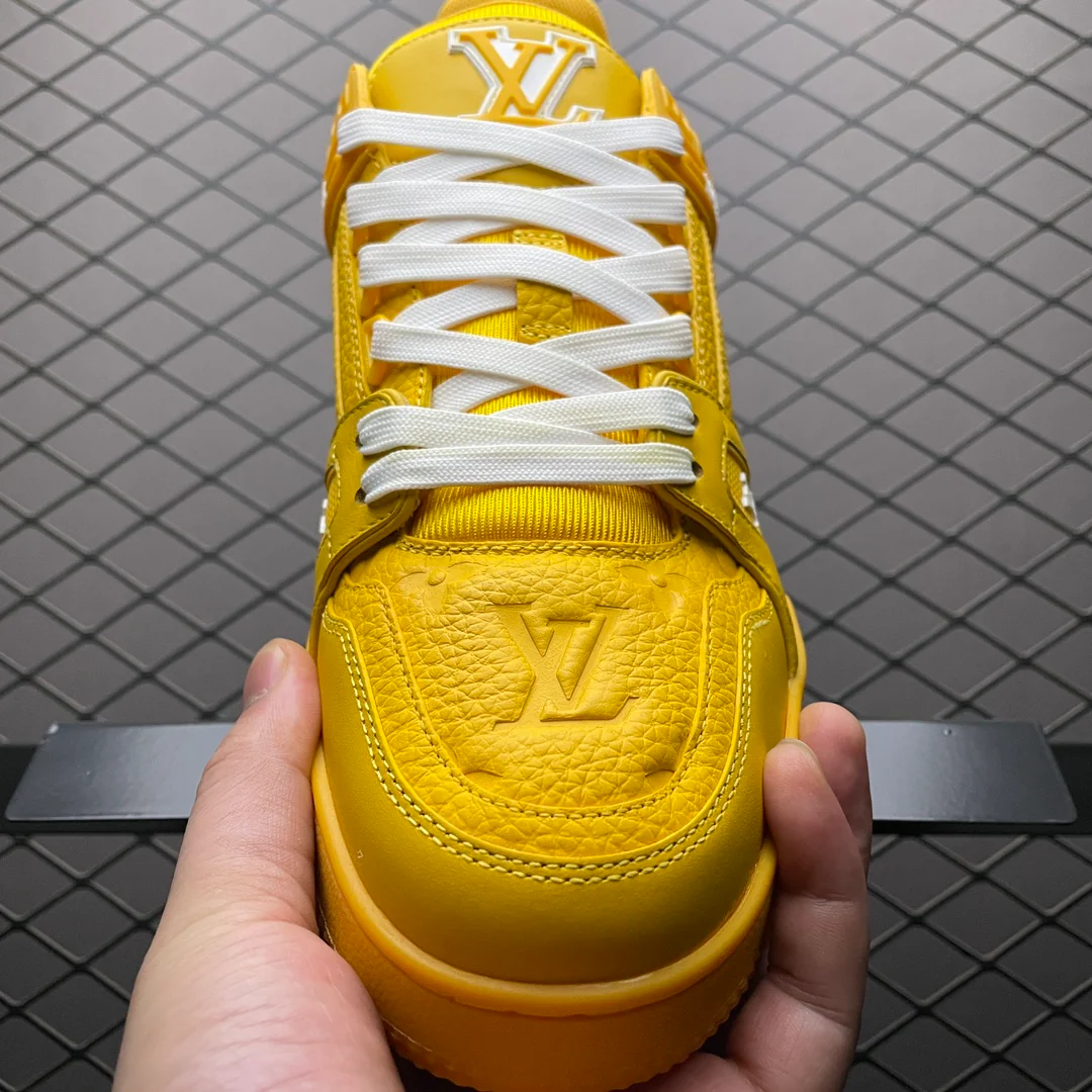 LV Trainers Yellow Embossed Monogram - Image 9
