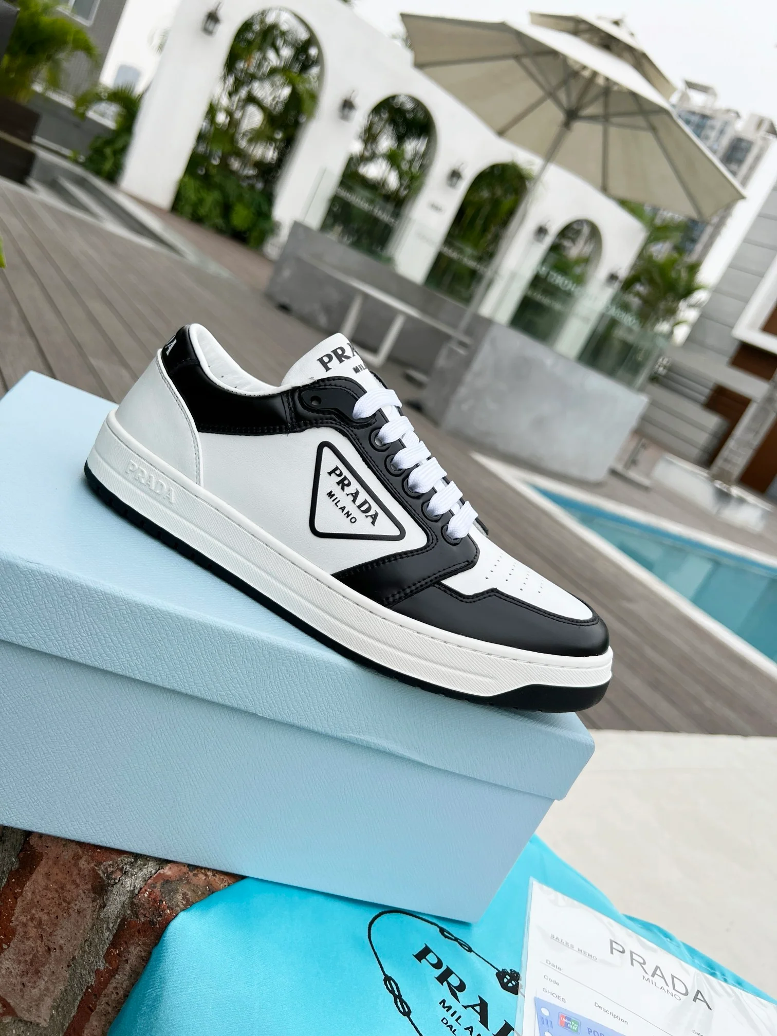 Prada District Leather Black & White - Image 8