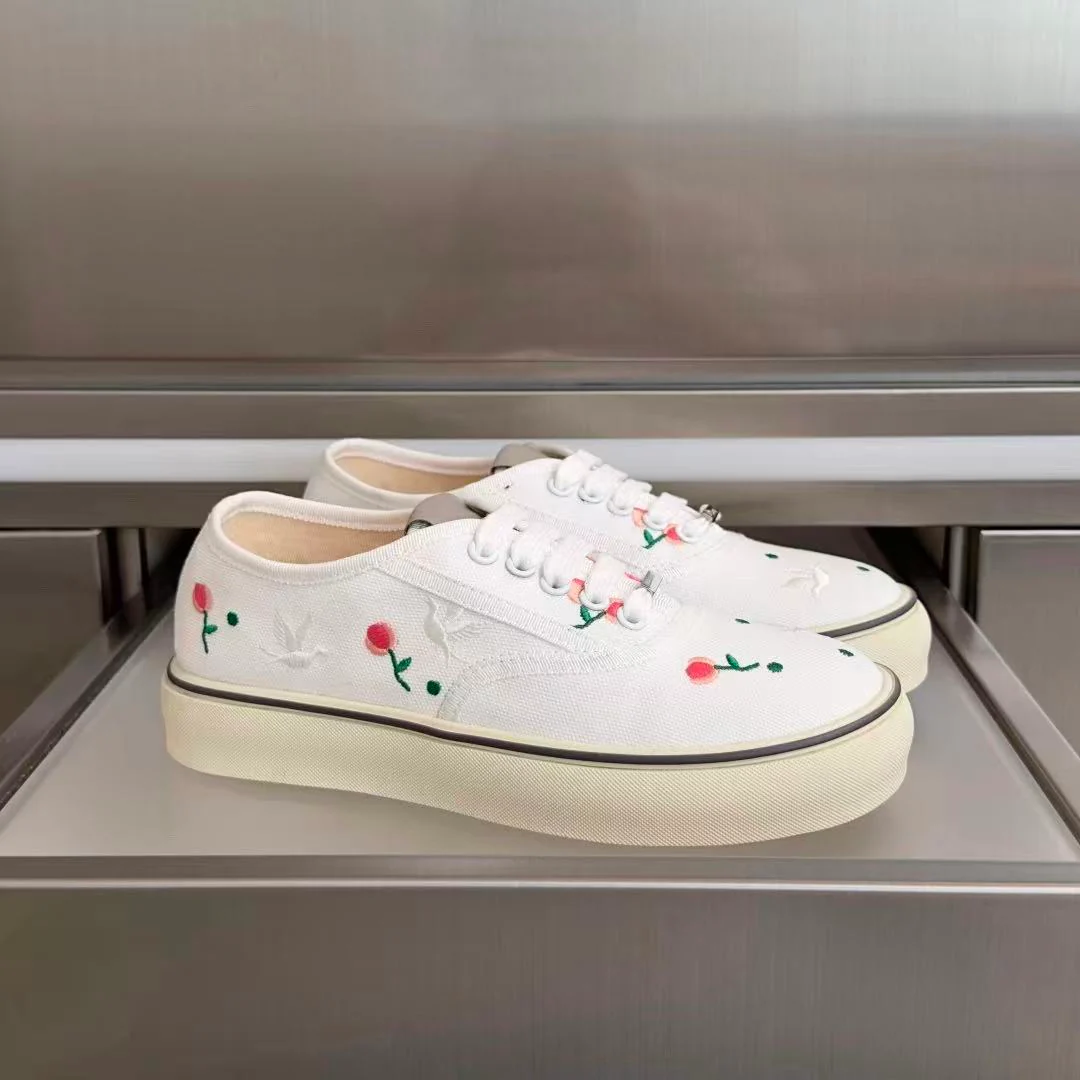Saltwind Sneaker Doves & Roses Motif on White Cotton - Image 8